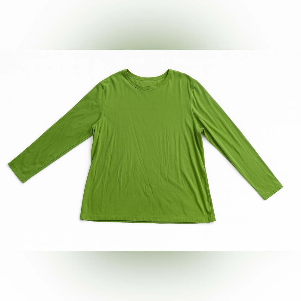 Style & Co Woman Green Stretch Long Sleeve Tee | Size 2X